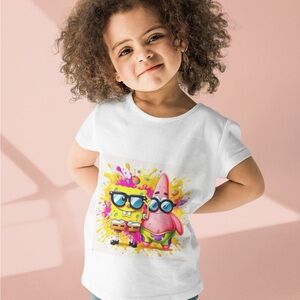 Kids White SpongeBob & Patrick Graphic Tee